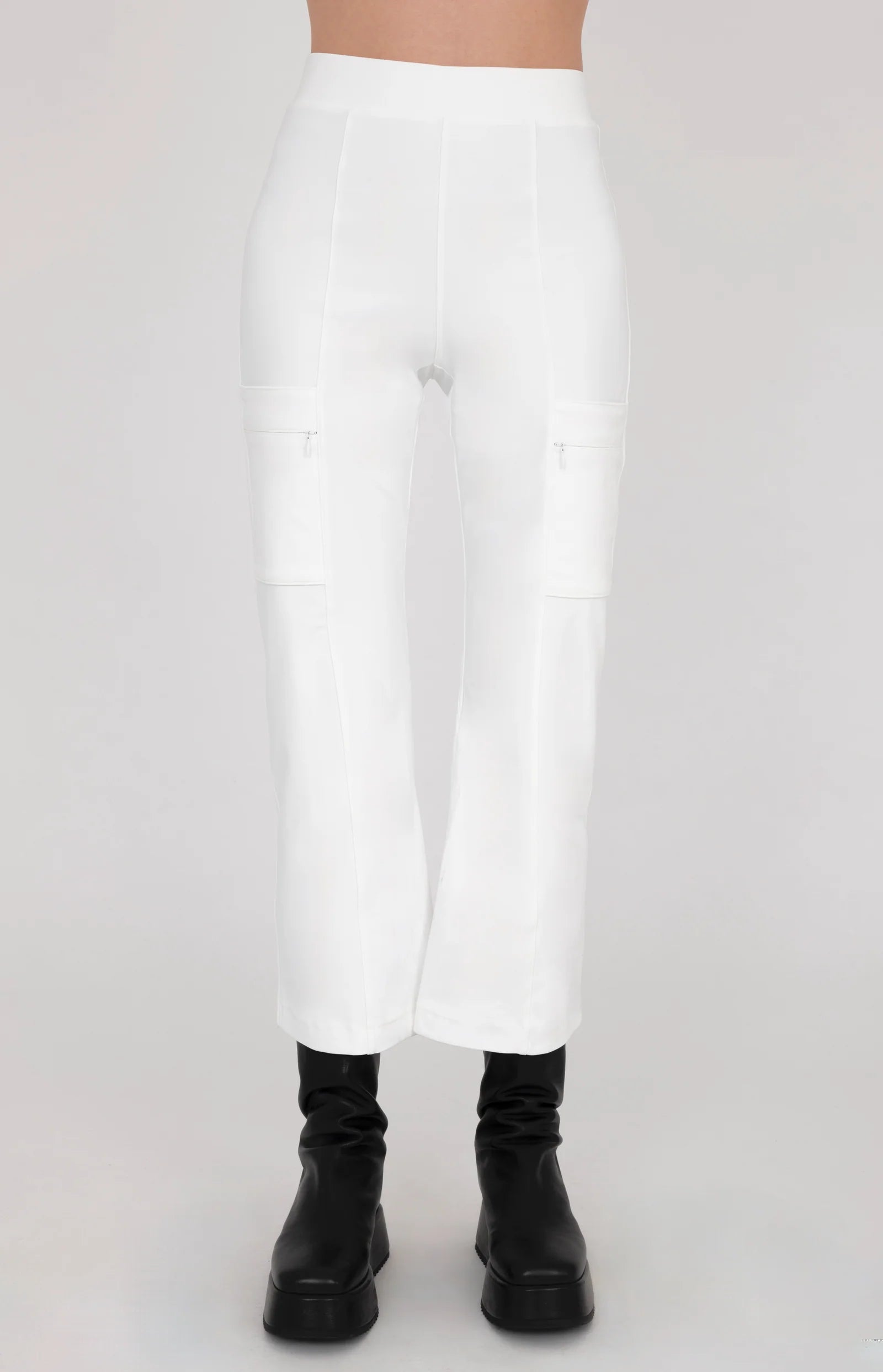 Vista Tech Stretch Flare Legging - White by Elaine Kim — view 3