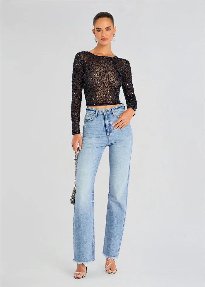 Torrey Sequin Top - Night Sky by Retrofête — view 3