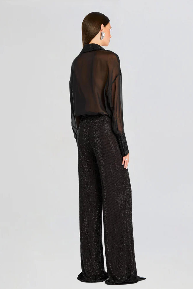Lovelyn Chiffon Top - Black by Retrofête — view 3