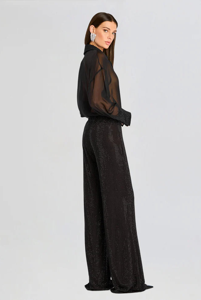 Lovelyn Chiffon Top - Black by Retrofête — view 4