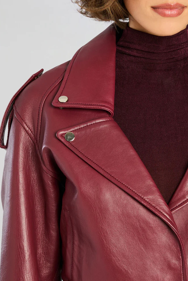 Einsley Leather Jacket - Port by Retrofête — alternate view