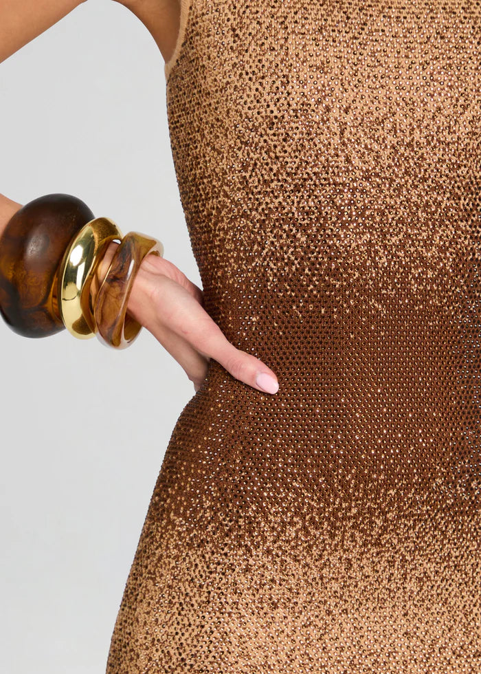 Kenda Embellished Knit Dress - Nude Chestnut by Retrofête — alternate view