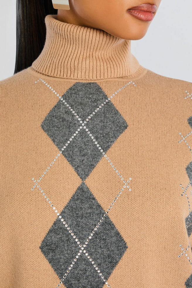 Alberte Embellished Sweater - Latte Dusk by Retrofête — alternate view