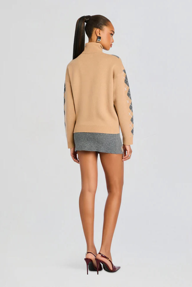 Cecilie Embellished Skirt - Latte Dusk by Retrofête — view 5