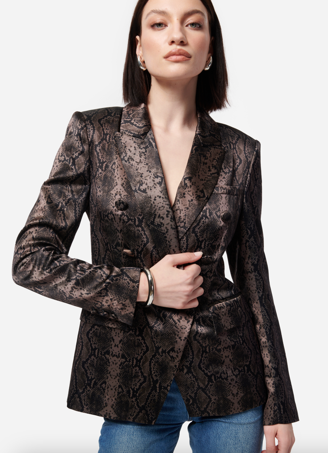 Zana Blazer - Grey Snake by Cami NYC | 25 South Boutiques