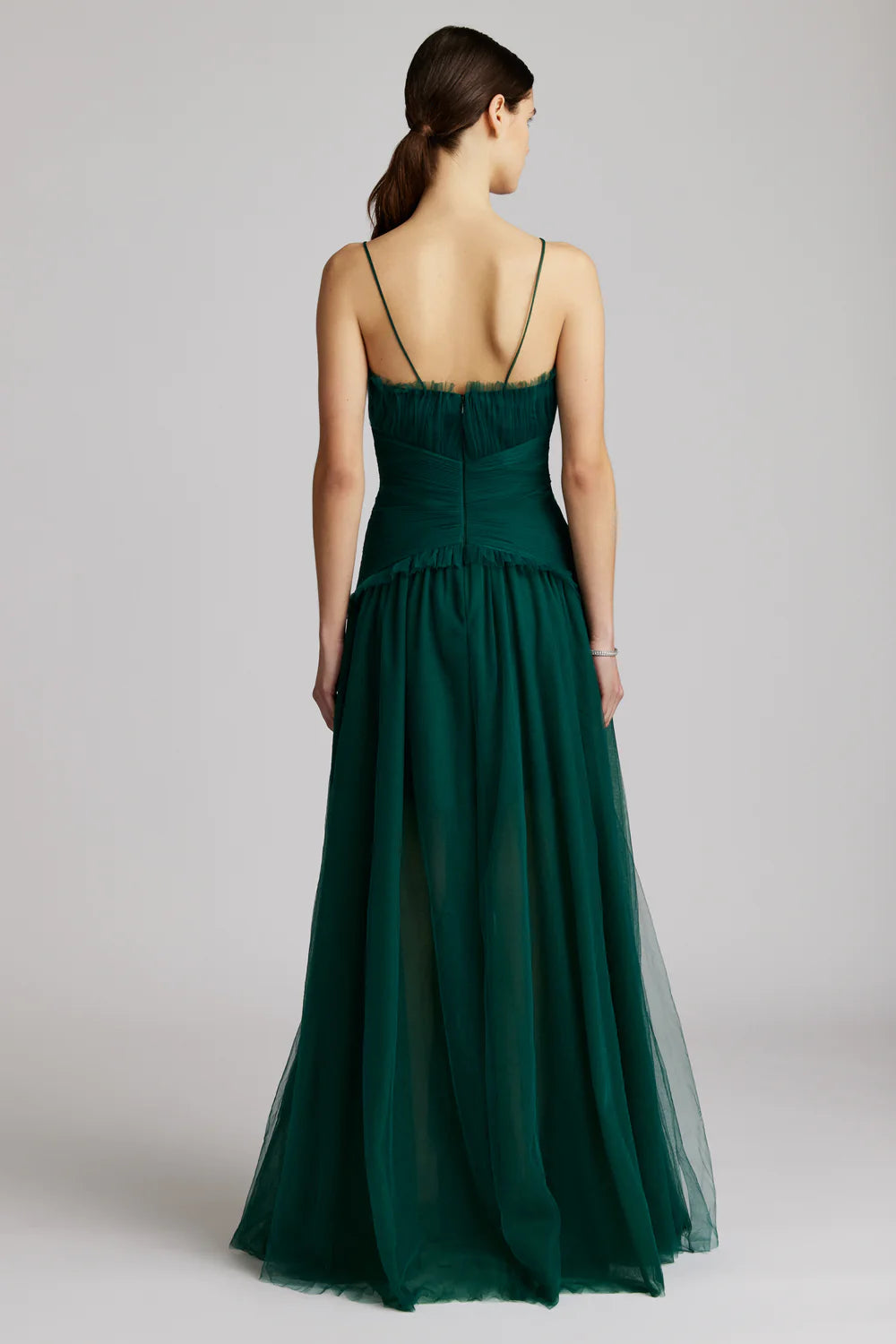 Two Tiered Tulle Gown - Green by Zac Posen — alternate view