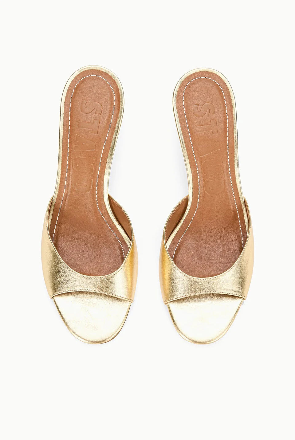 Brigitte Leather Mule - Gold by STAUD — view 3