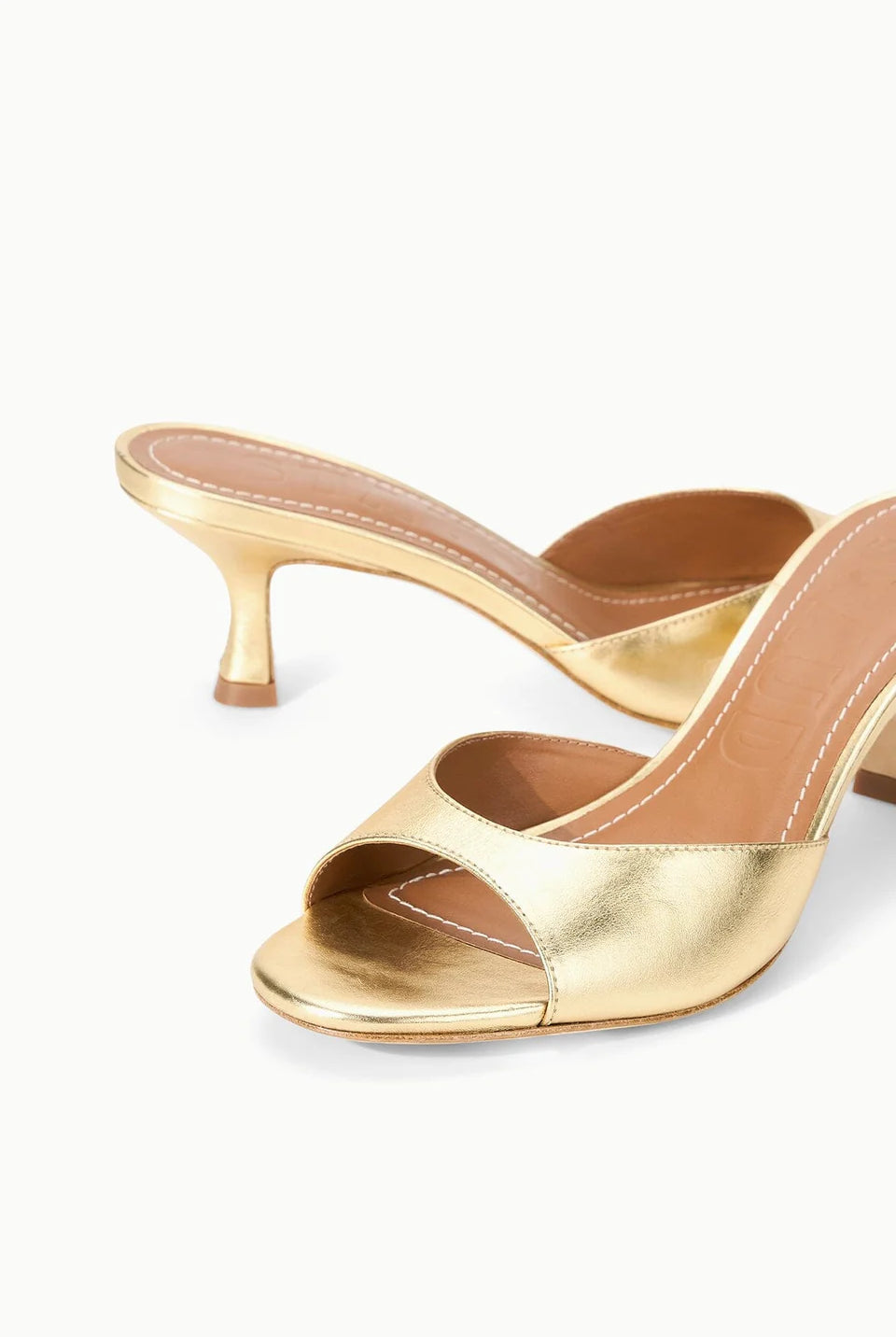 Brigitte Leather Mule - Gold by STAUD — view 5