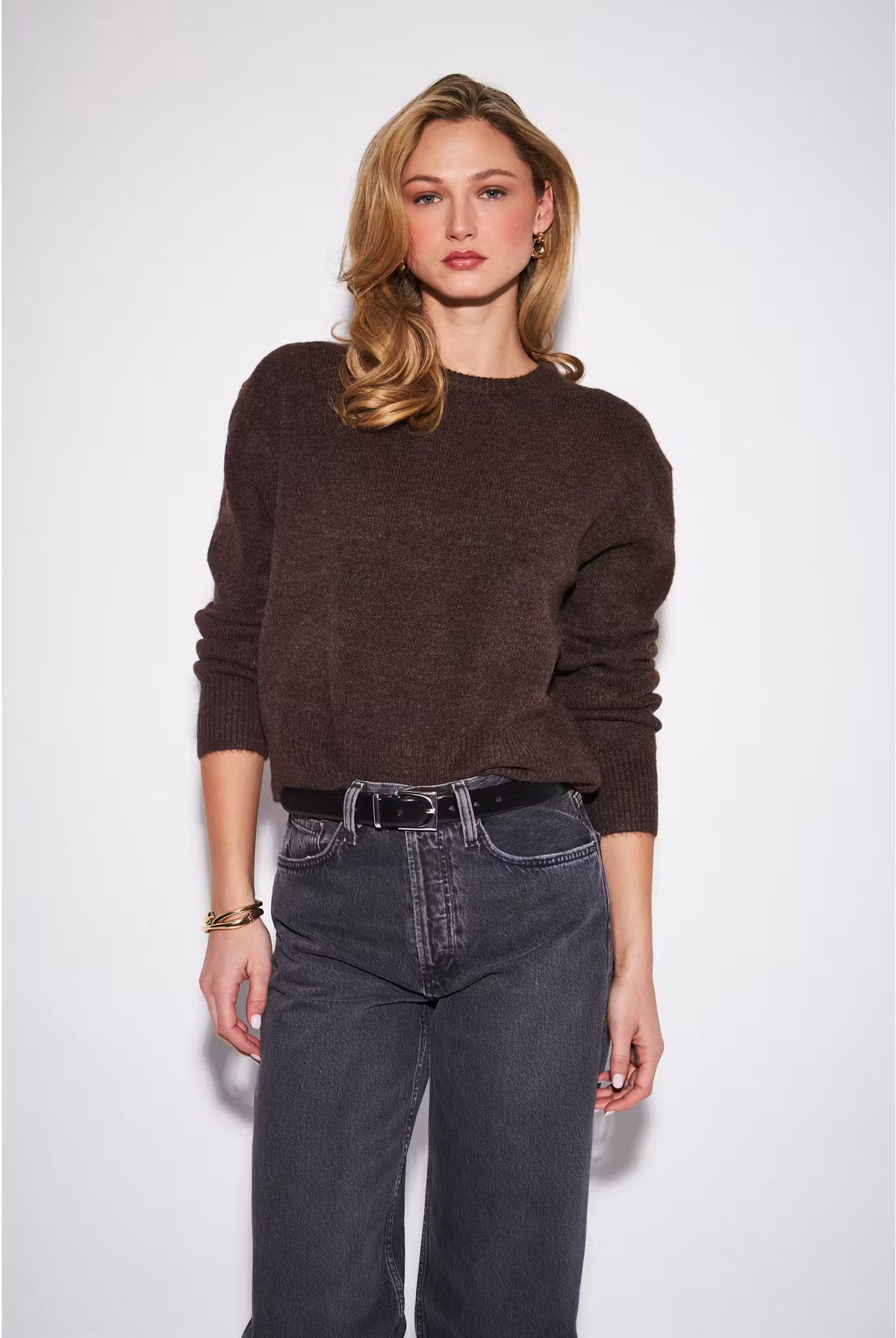 John & Jenn Wilfred Knit Sweater - Chocolate