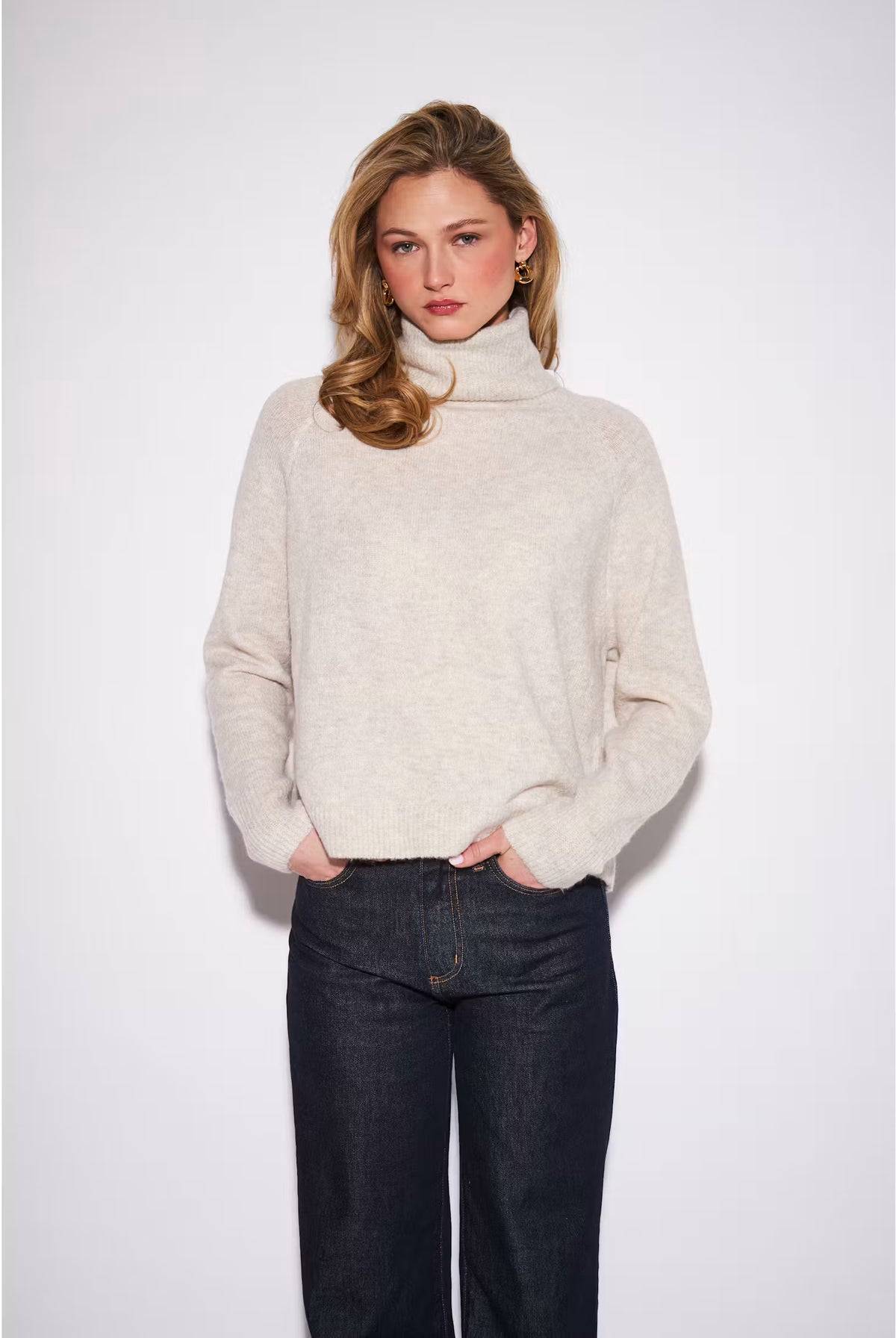 John & Jenn Emmett Knit Turtleneck Sweater - Oat