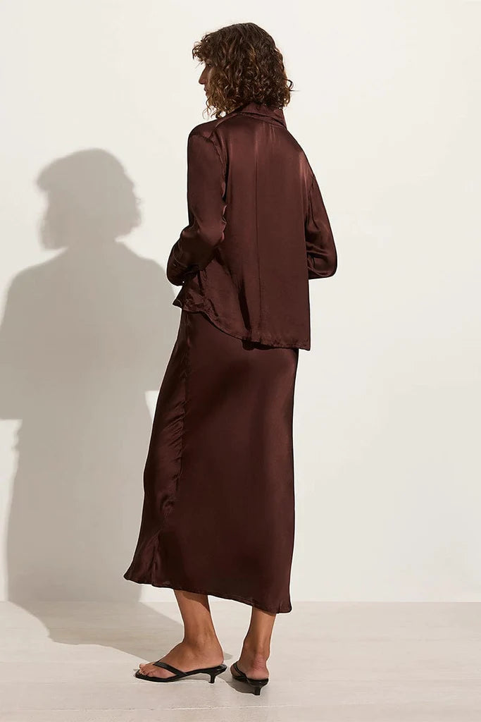 Ancora Skirt - Dark Truffle by Faithfull the Brand — view 4