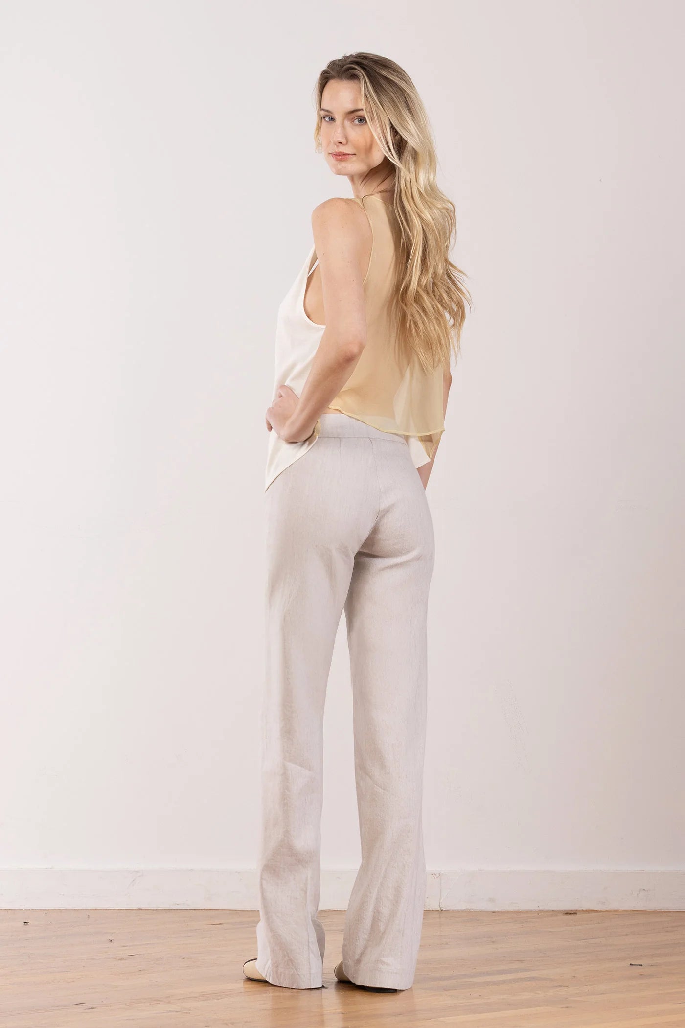 Flavia Linen Pants - Oatmeal by Avenue Montaigne — view 3
