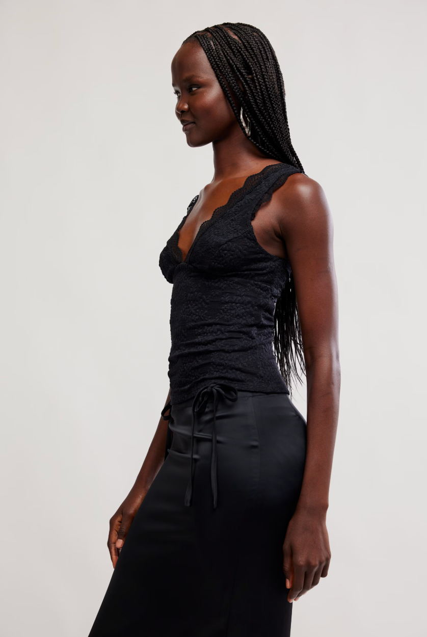 Loved You First Lace Cami - Black by Free People — view 3