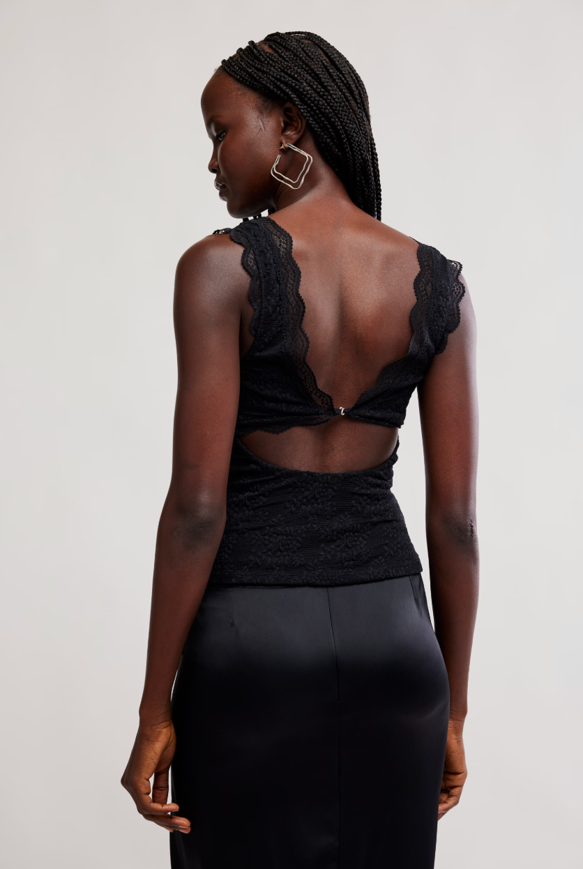 Loved You First Lace Cami - Black by Free People — alternate view