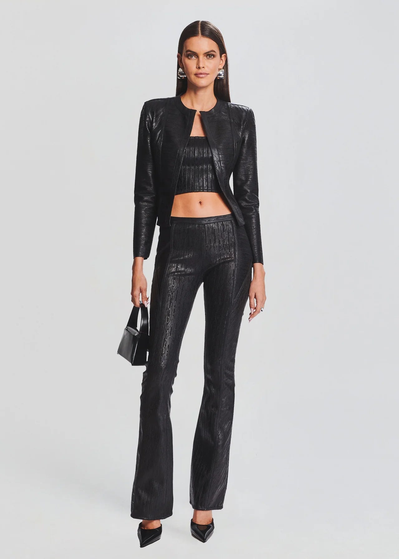 Mae Coated Knit Cardigan - Black by Retrofête — alternate view