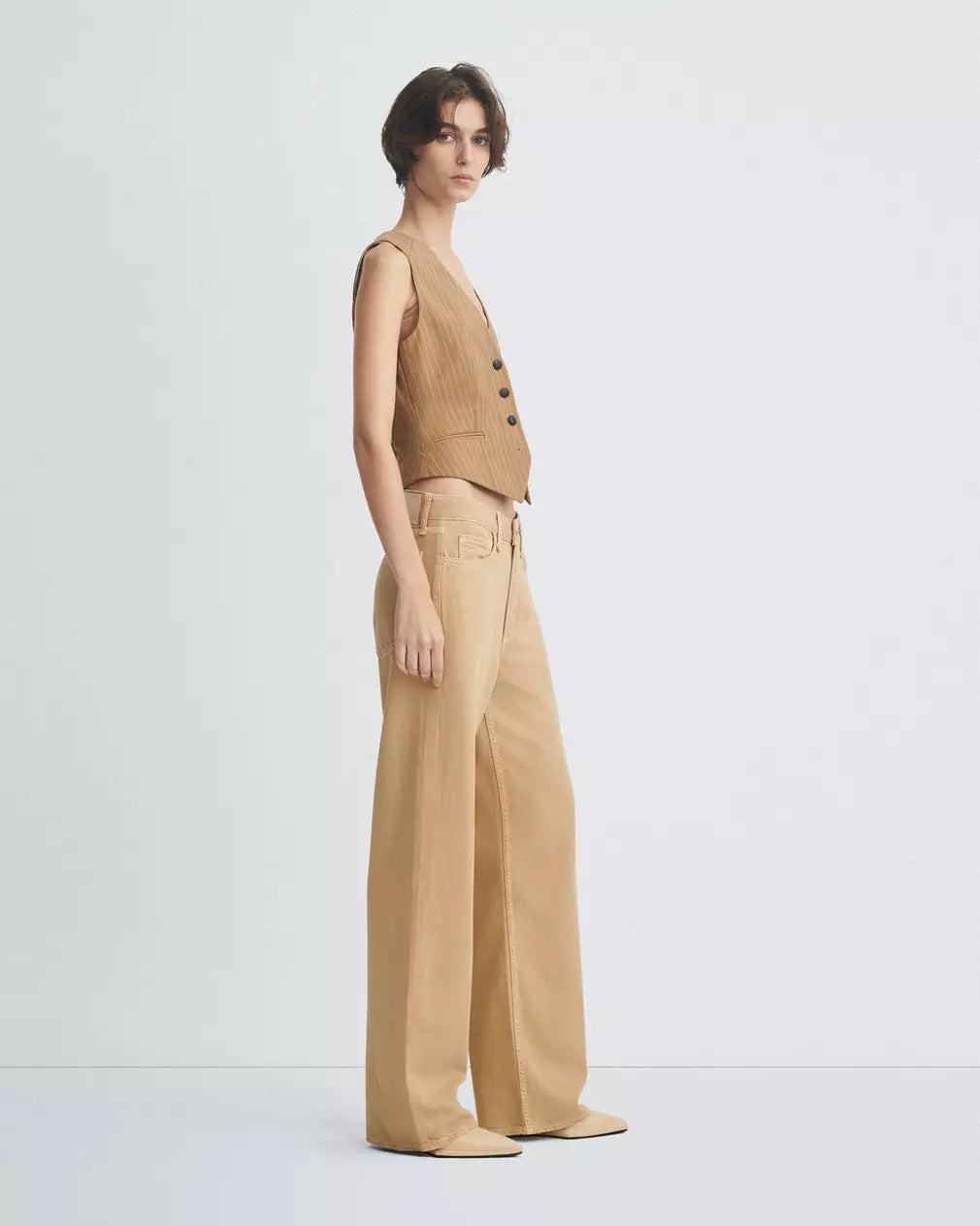 Featherweight Logan Wide Leg - Beige by Rag & Bone — alternate view