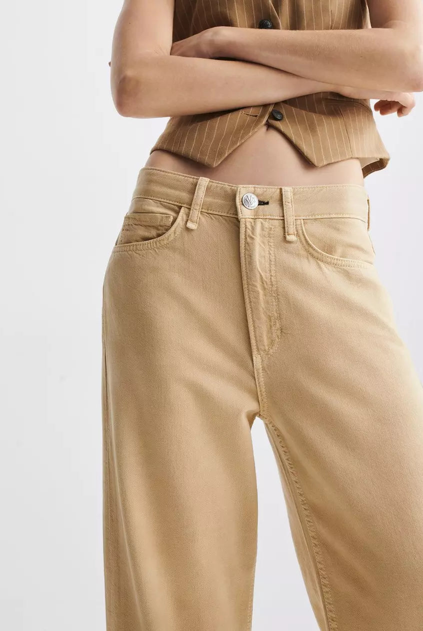 Featherweight Logan Wide Leg - Beige by Rag & Bone — view 5