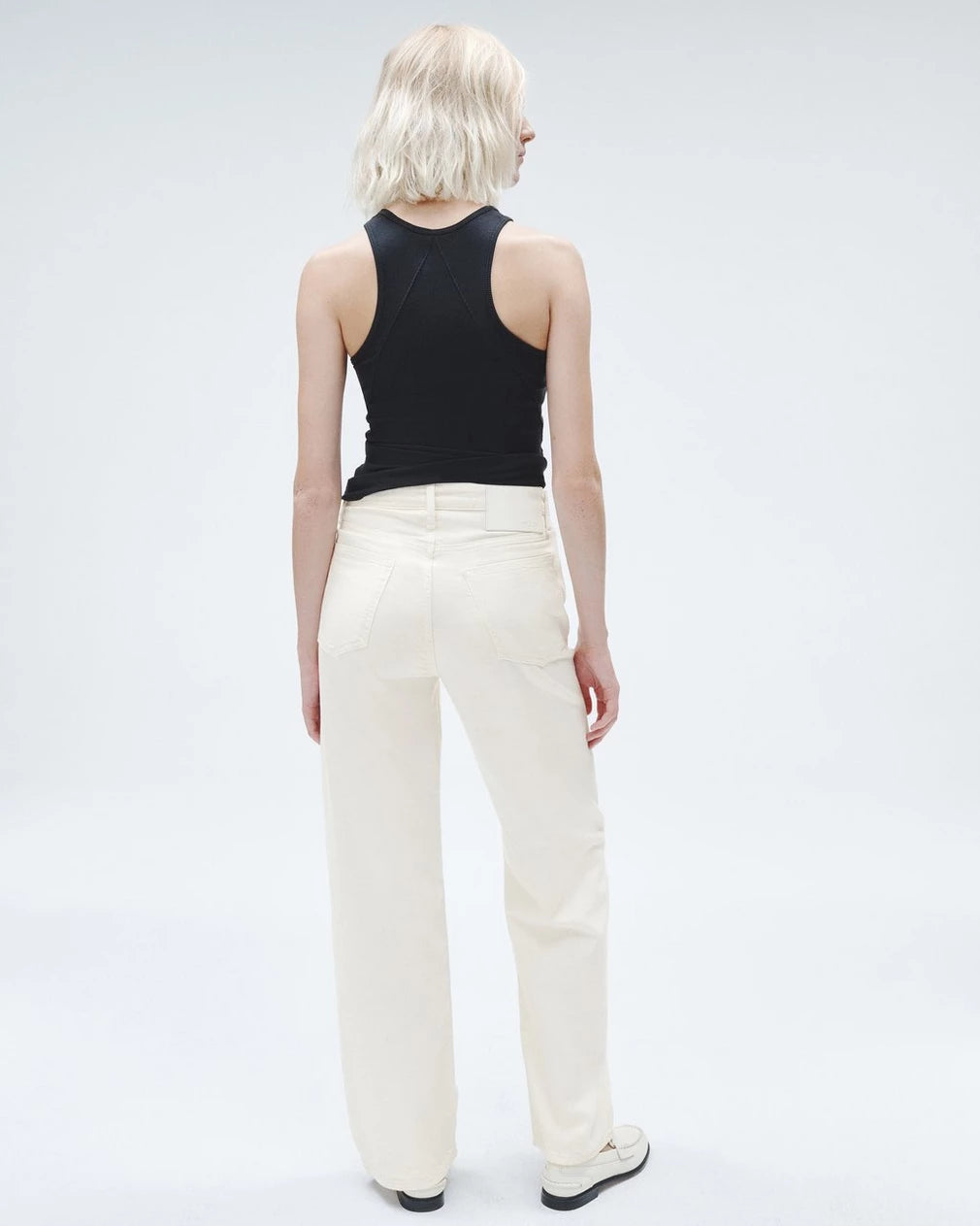 Featherweight Logan Wide Leg - Ecru by Rag & Bone — view 4