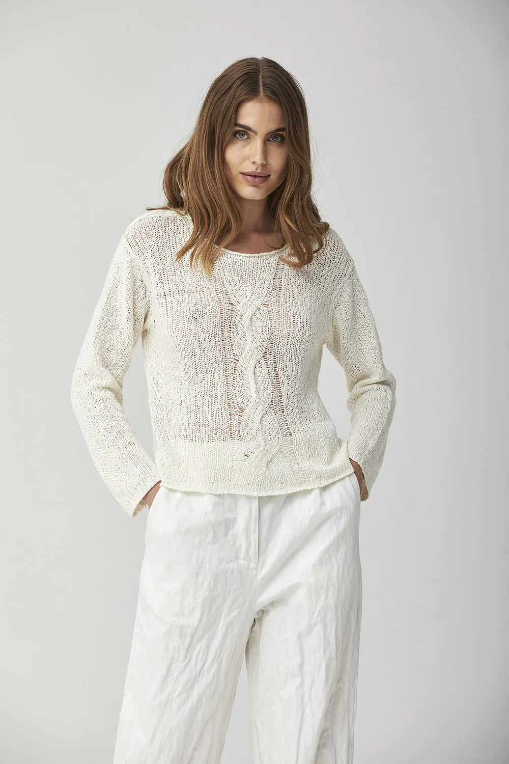 Luxury Knit Pullover - Natural by Kristensen — view 3