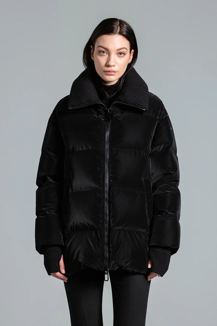 Glossy Down Jacket - Black by Duno | 25 South Boutiques