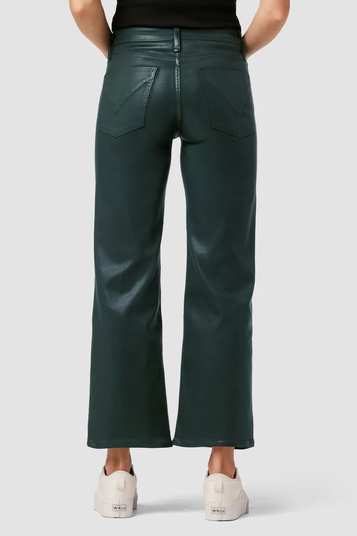 Rosie High-Rise Wide Leg Ankle Jean - Coated Scarab by Hudson — view 4