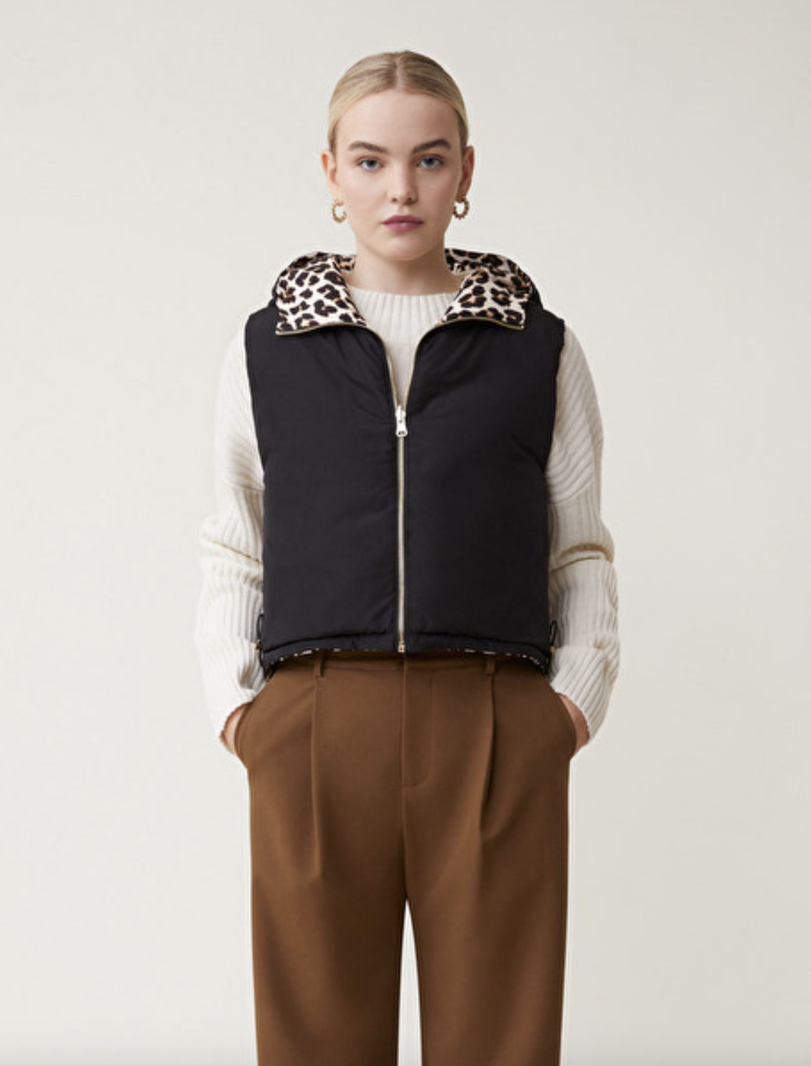 Dazzle Reversible Jacket - Noir Leopard Print by Suncoo — alternate view