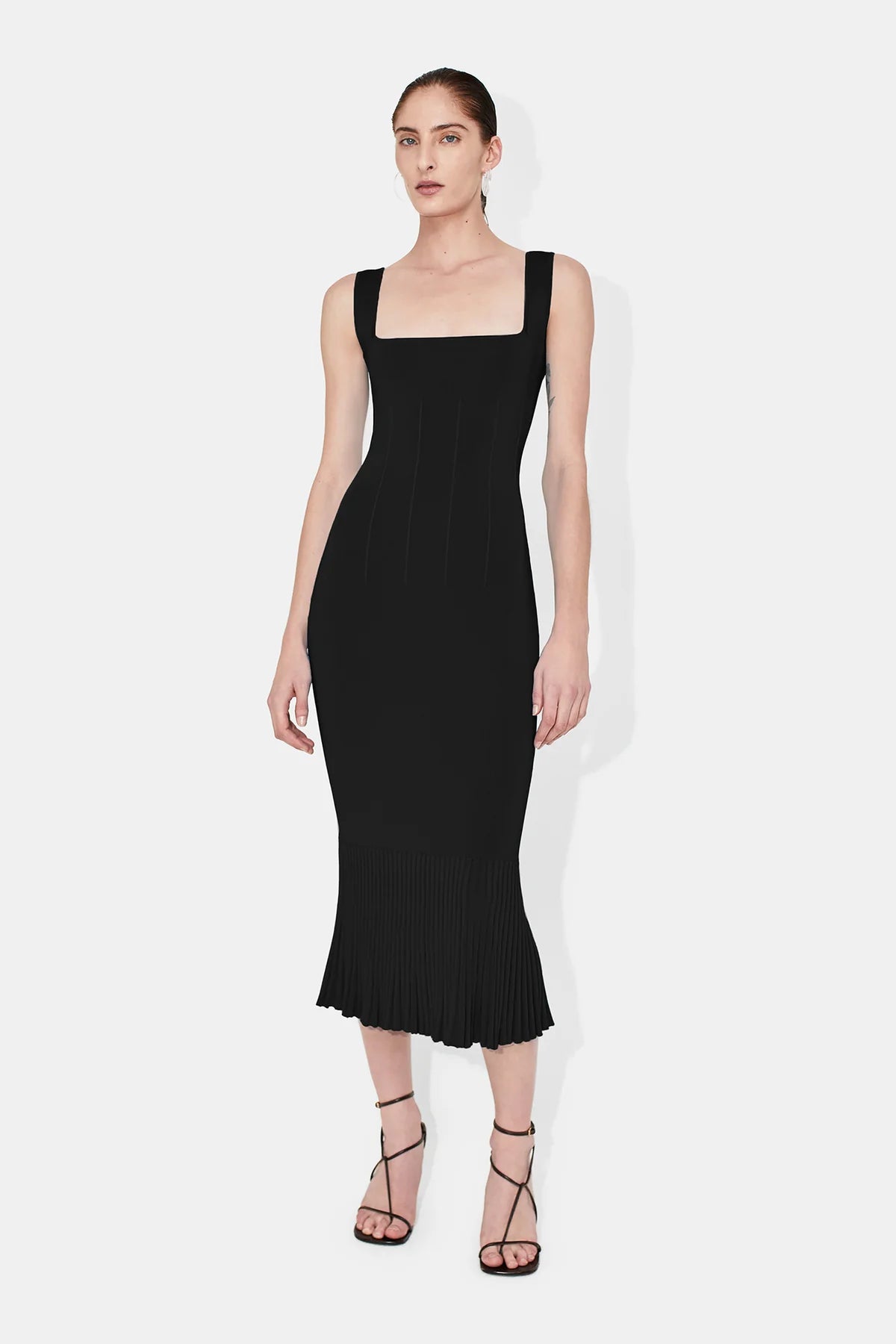 High Shine Atalanta Dress - Black by Galvan London | 25 South Boutiques