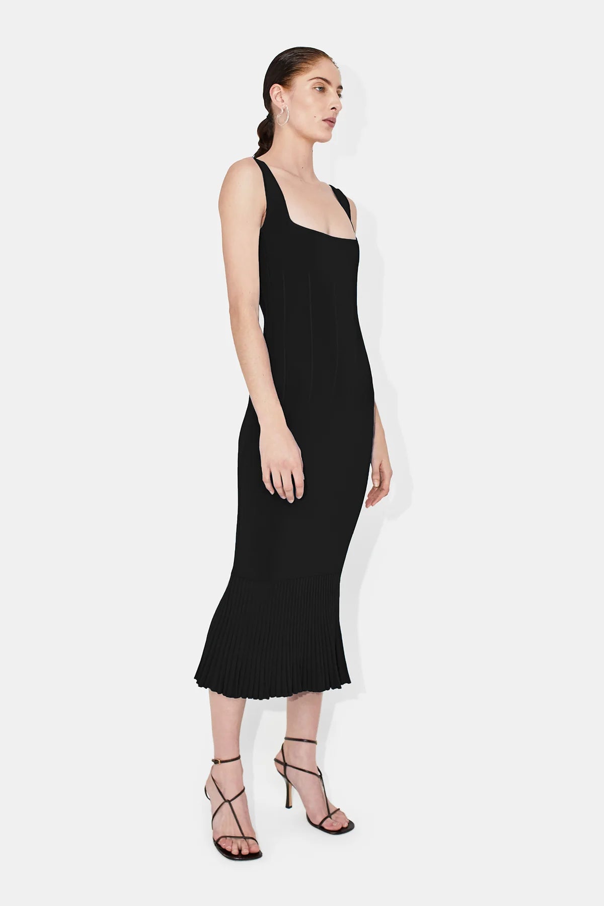 High Shine Atalanta Dress - Black by Galvan London — view 3