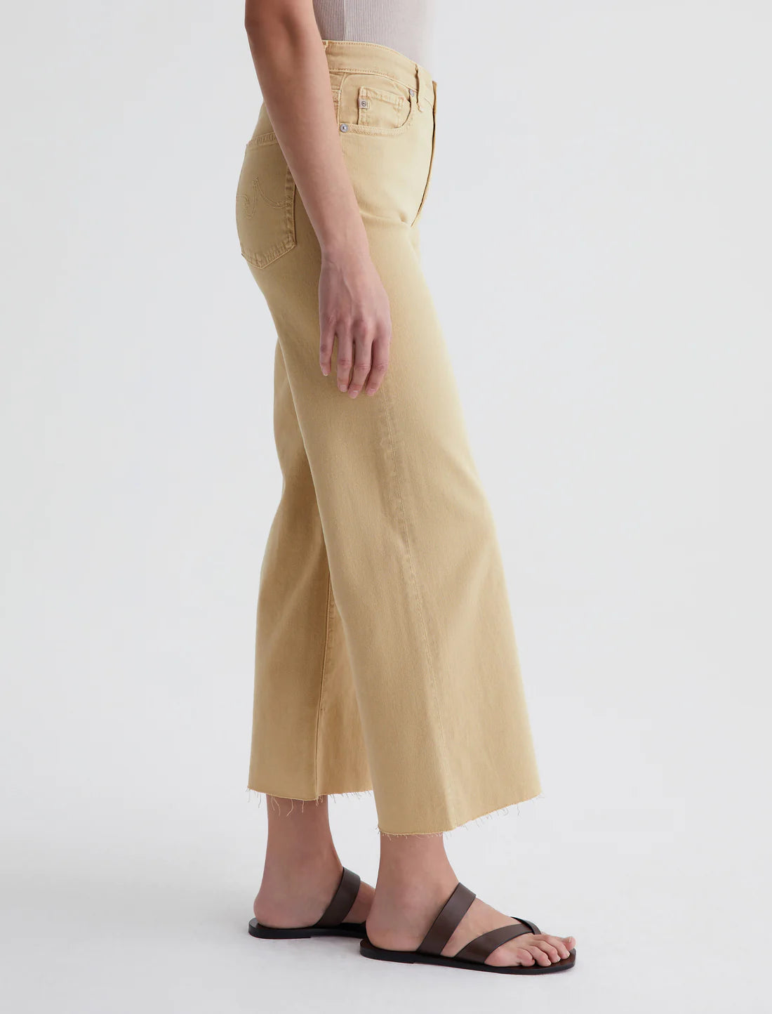 Saige Wide Leg Crop - Sulfur Aspen Yellow by Adriano Goldschmied AG — view 4