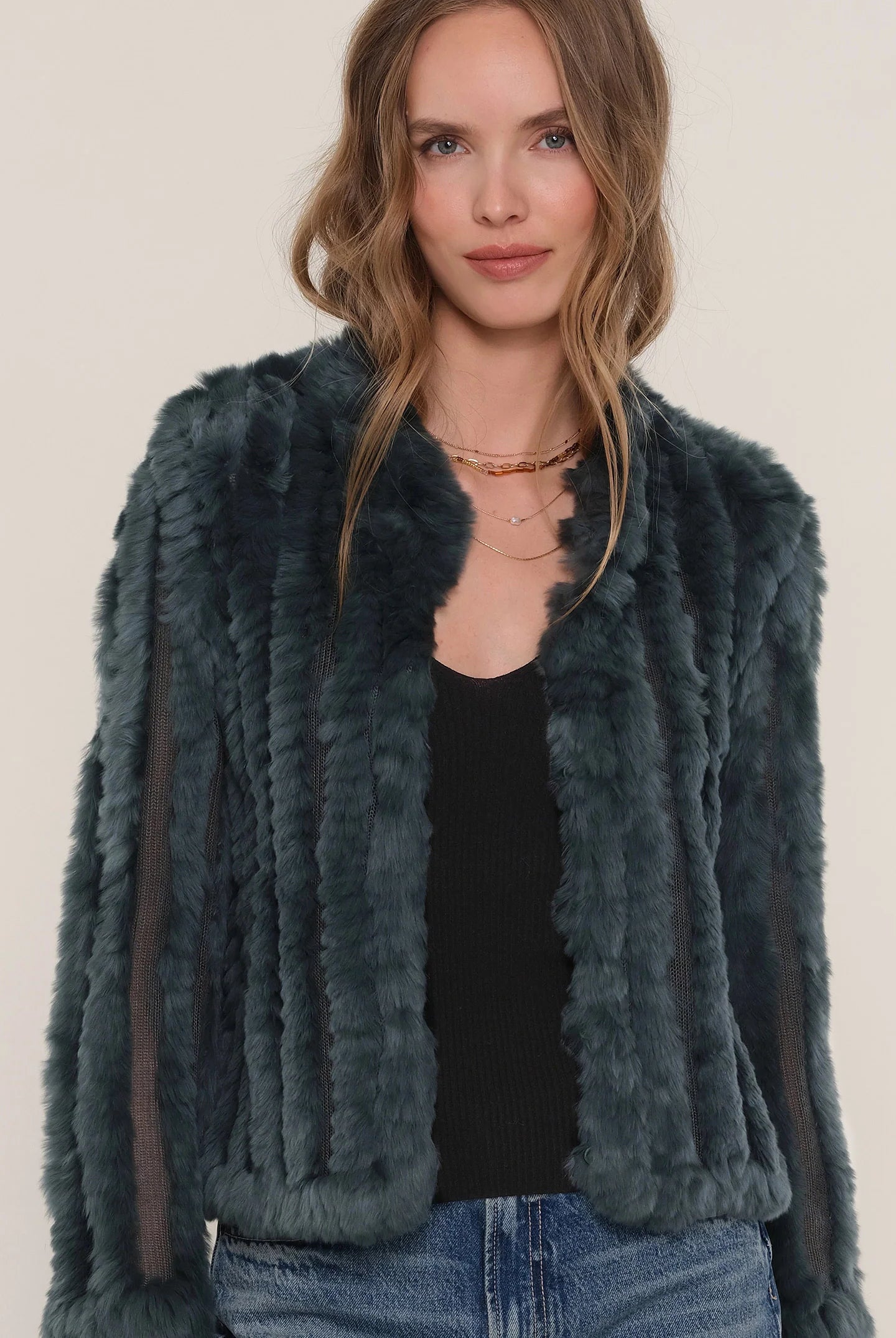 Rosa Fur Jacket - Jungle by Heartloom — alternate view