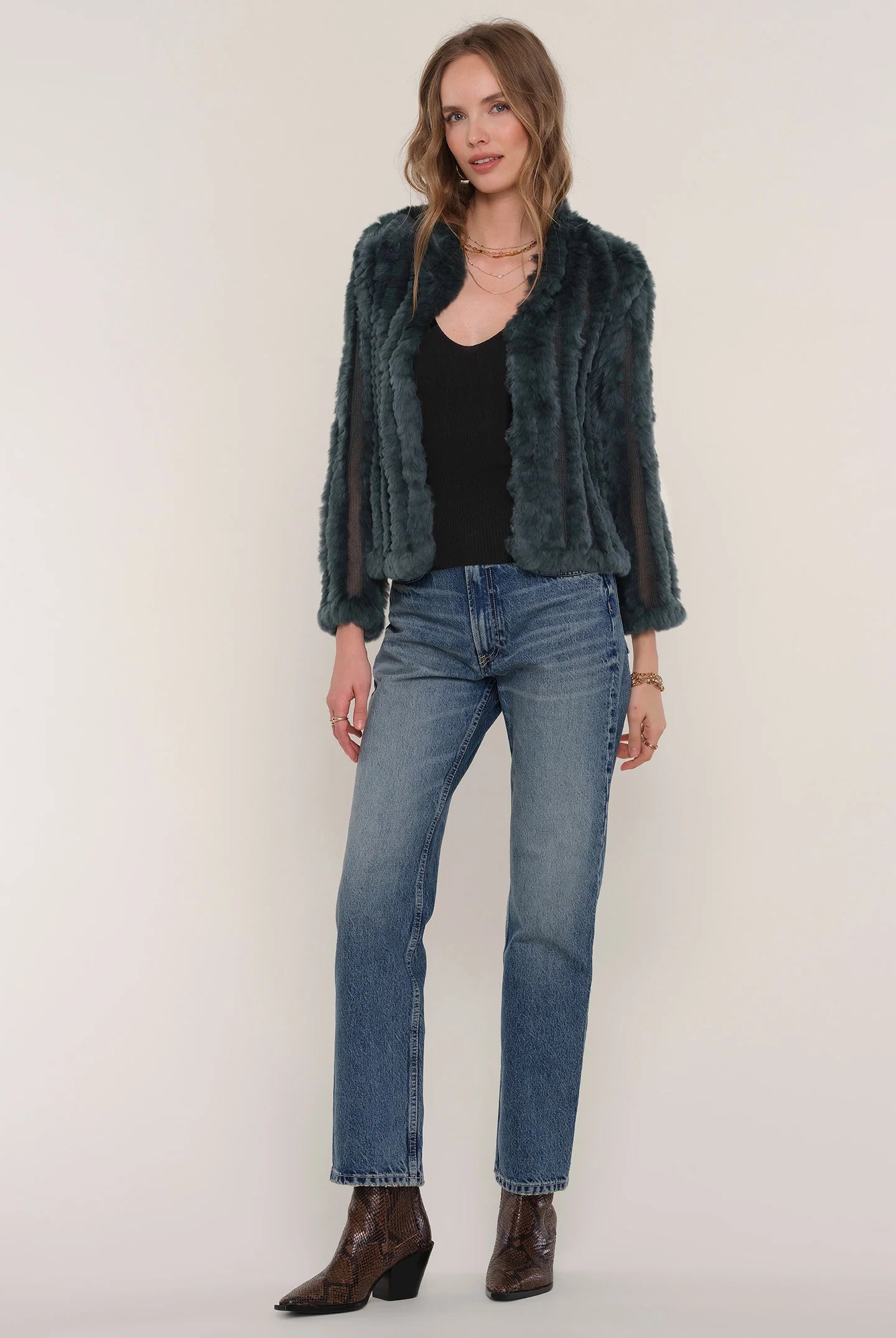 Rosa Fur Jacket - Jungle by Heartloom — view 3
