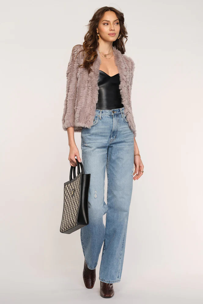 Rosa Fur Jacket - Pewter by Heartloom — view 5