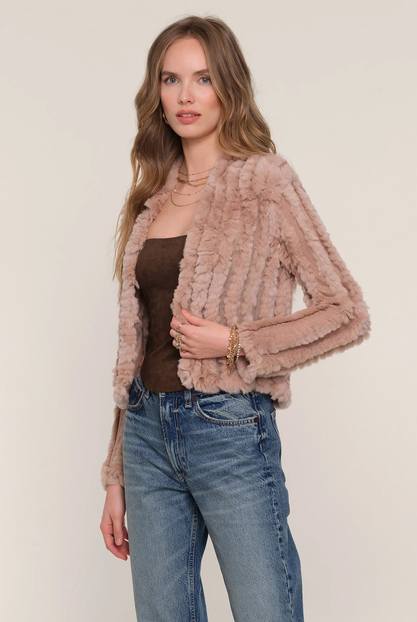 Rosa Fur Jacket - Biscuit by Heartloom | 25 South Boutiques