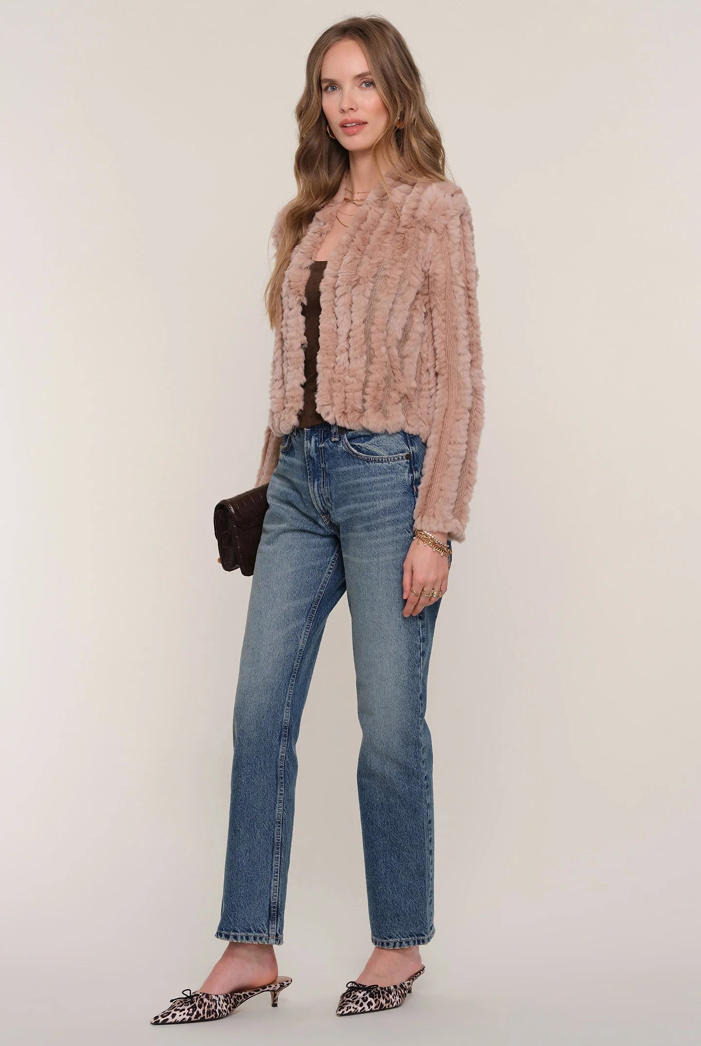 Rosa Fur Jacket - Biscuit by Heartloom — view 3