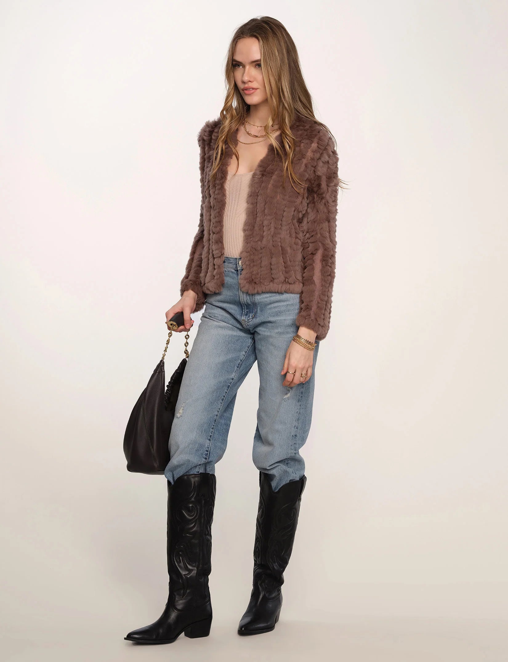 Rosa Fur Jacket - Fawn by Heartloom — view 3
