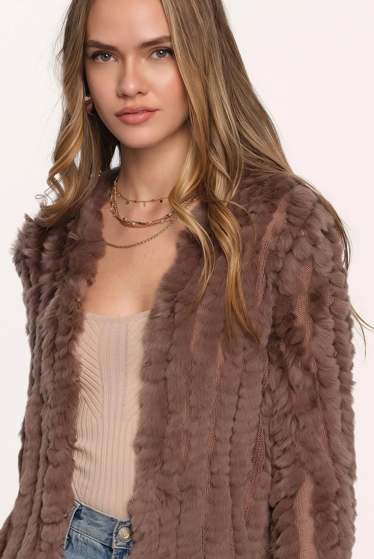 Rosa Fur Jacket - Fawn by Heartloom — alternate view