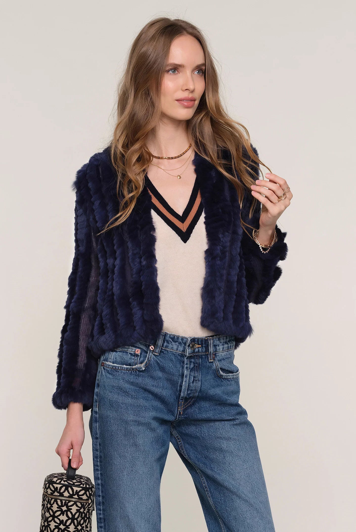 Rosa Fur Jacket - Navy by Heartloom | 25 South Boutiques