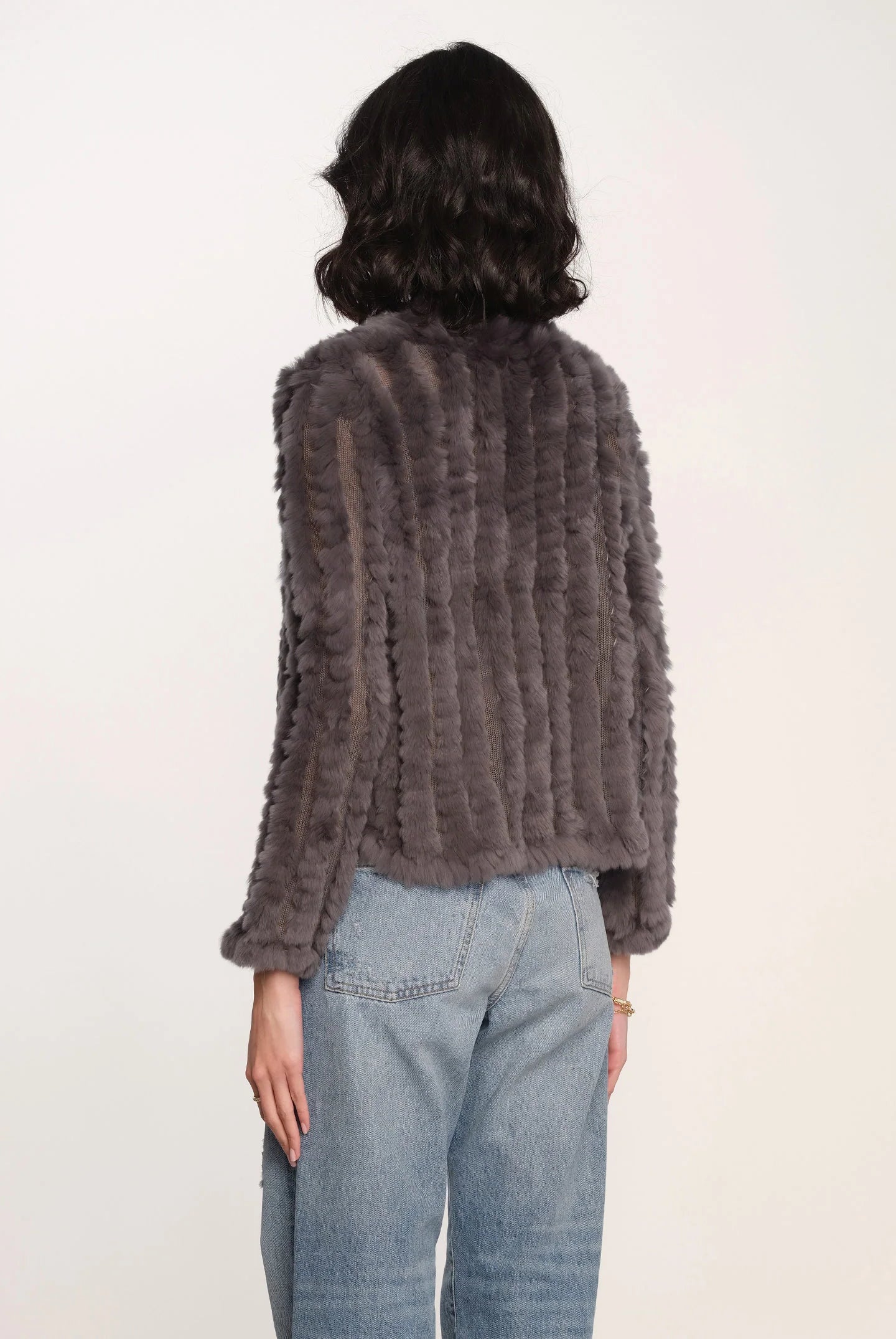 Rosa Fur Jacket - Charcoal by Heartloom — view 3