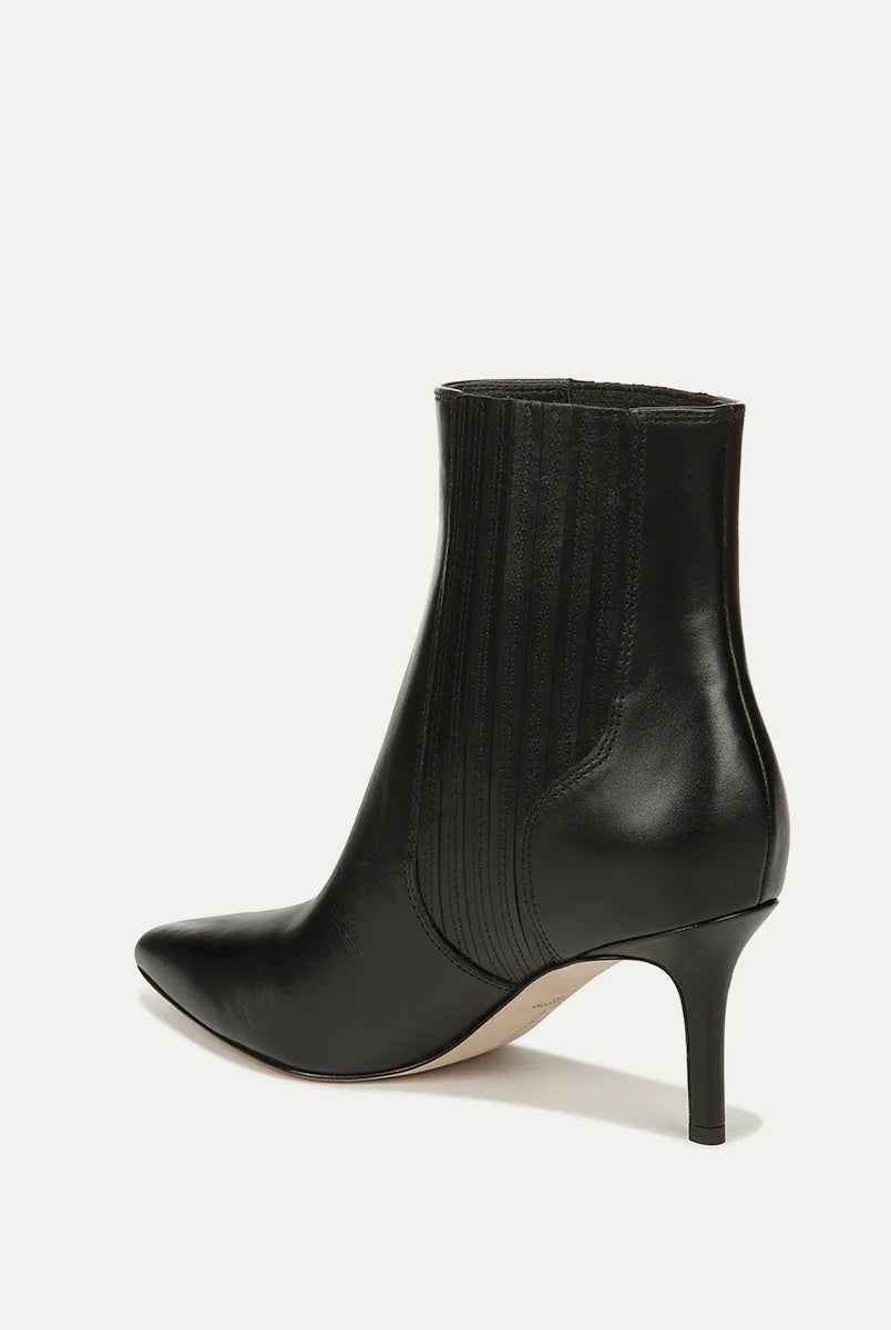 Lisa Leather Mid-Heel Bootie - Black Leather by Veronica Beard — view 4