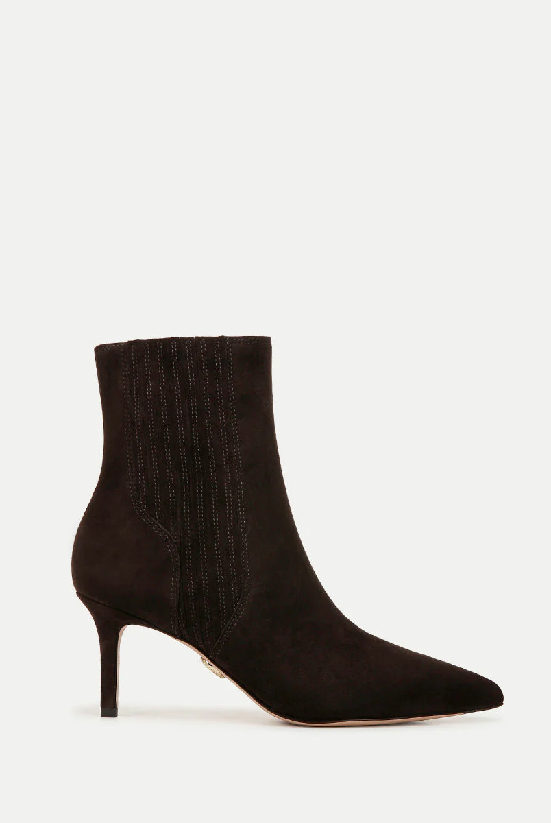 Lisa Suede Mid-Heel Bootie - Espresso by Veronica Beard | 25 South Boutiques