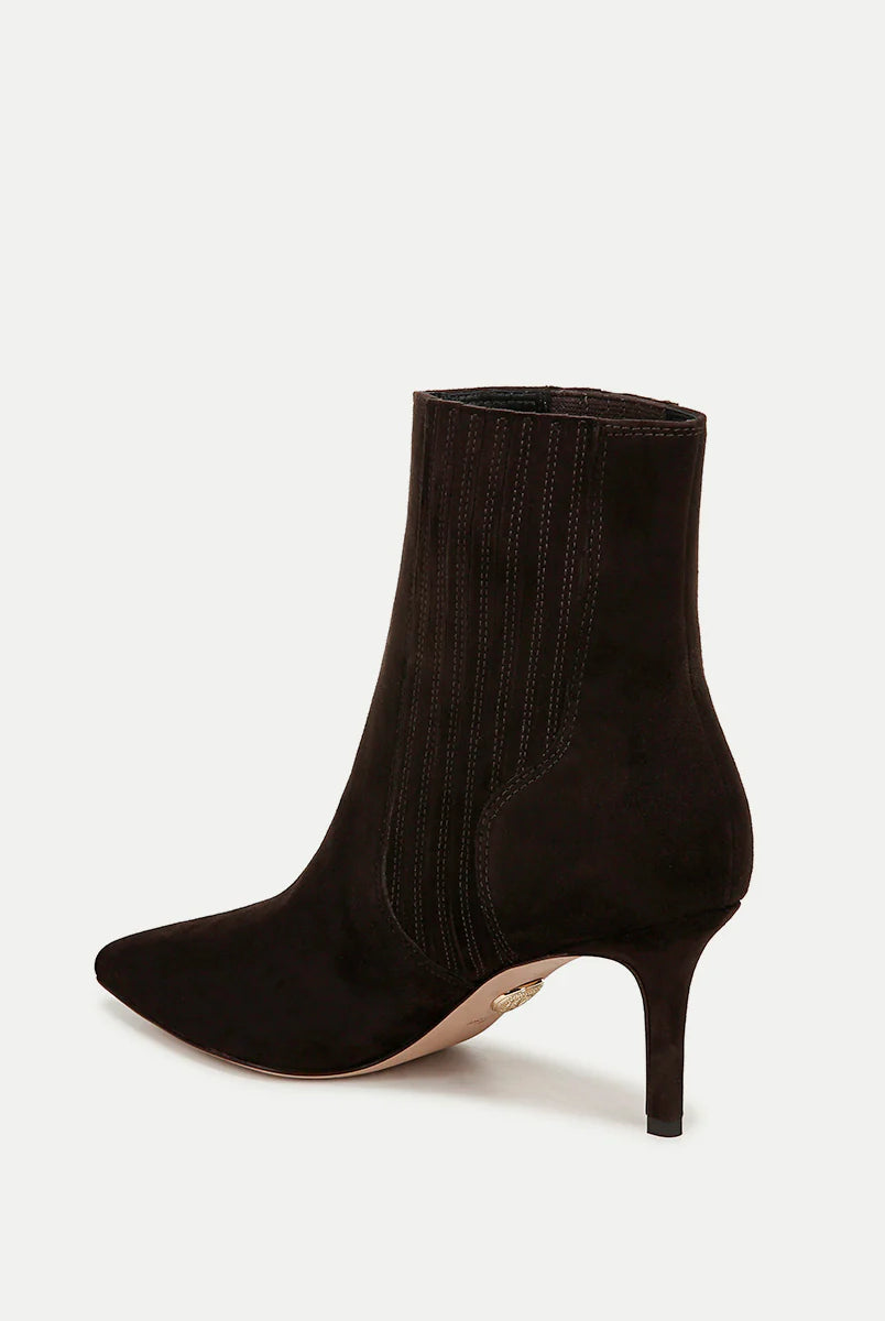 Lisa Suede Mid-Heel Bootie - Espresso by Veronica Beard — view 4
