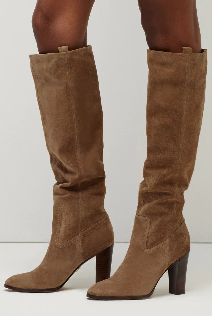 Vesper Suede Knee-High Boot - Mocha Brown by Veronica Beard — view 5