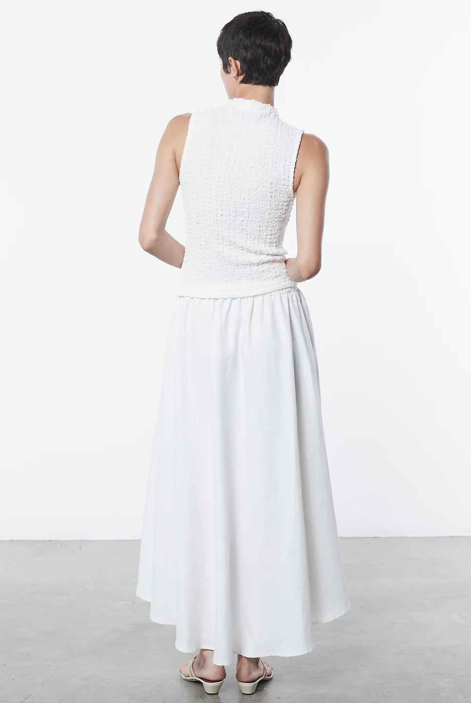 Puckered Sleeveless High Neck - Undyed by Enza Costa — view 3