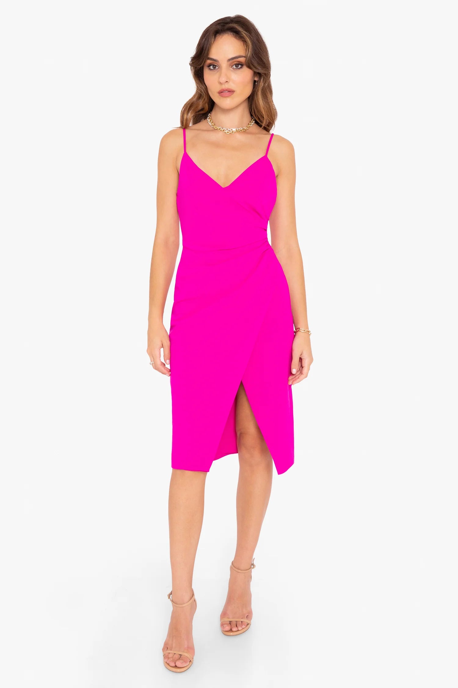 Bowery Sheath Dress - Vibrant Pink by Black Halo | 25 South Boutiques