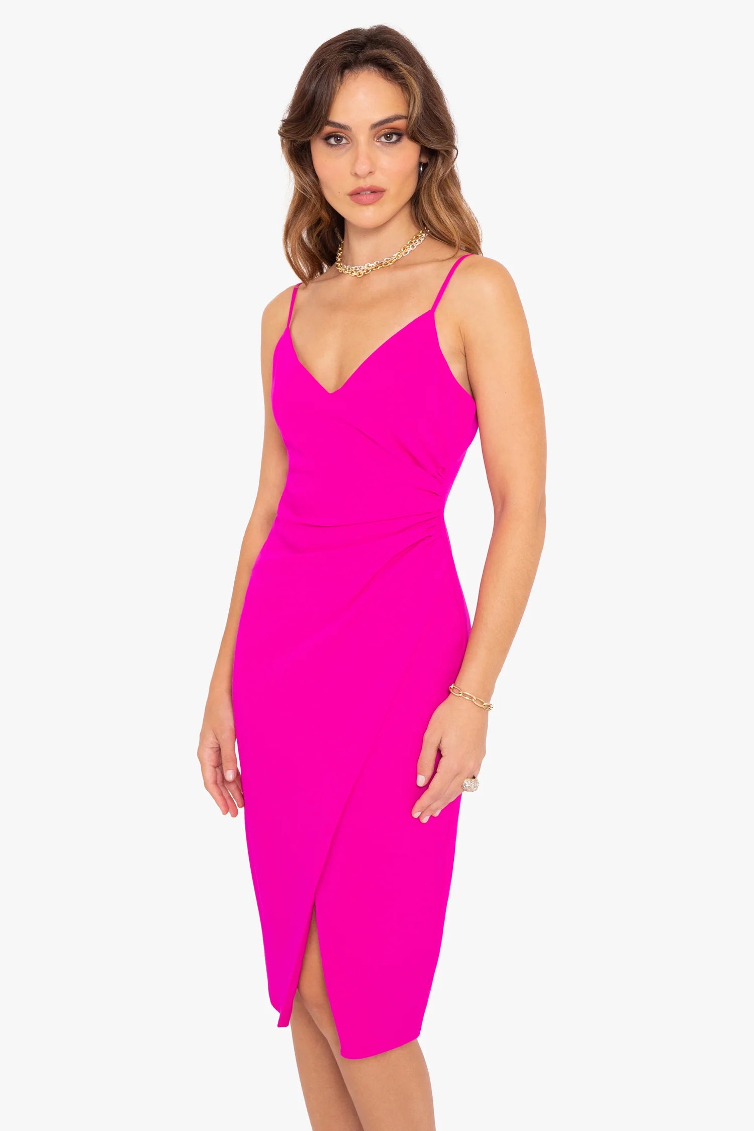 Bowery Sheath Dress - Vibrant Pink by Black Halo — alternate view