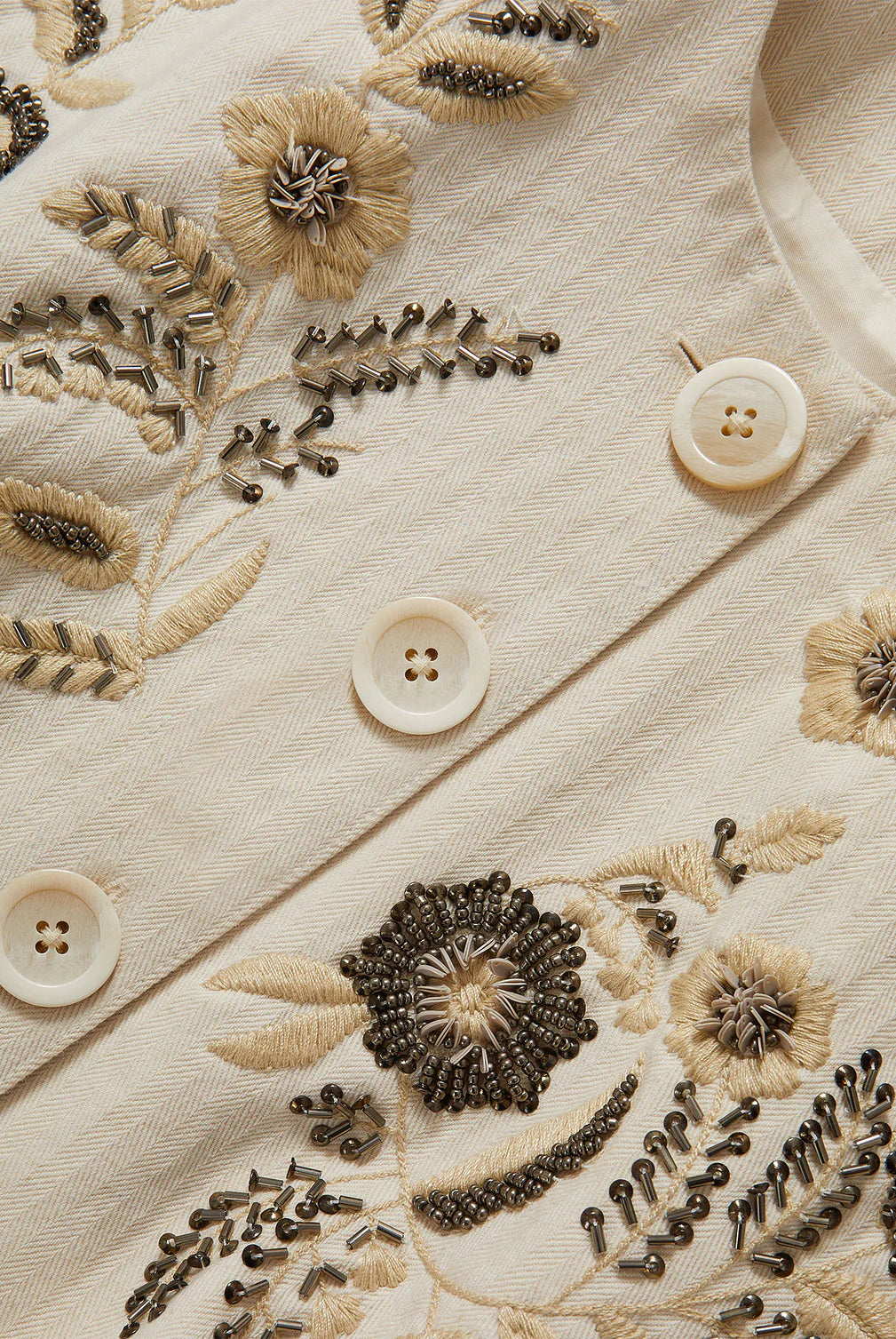 Emeren Embroidered Jacket - Ecru by Veronica Beard — view 3