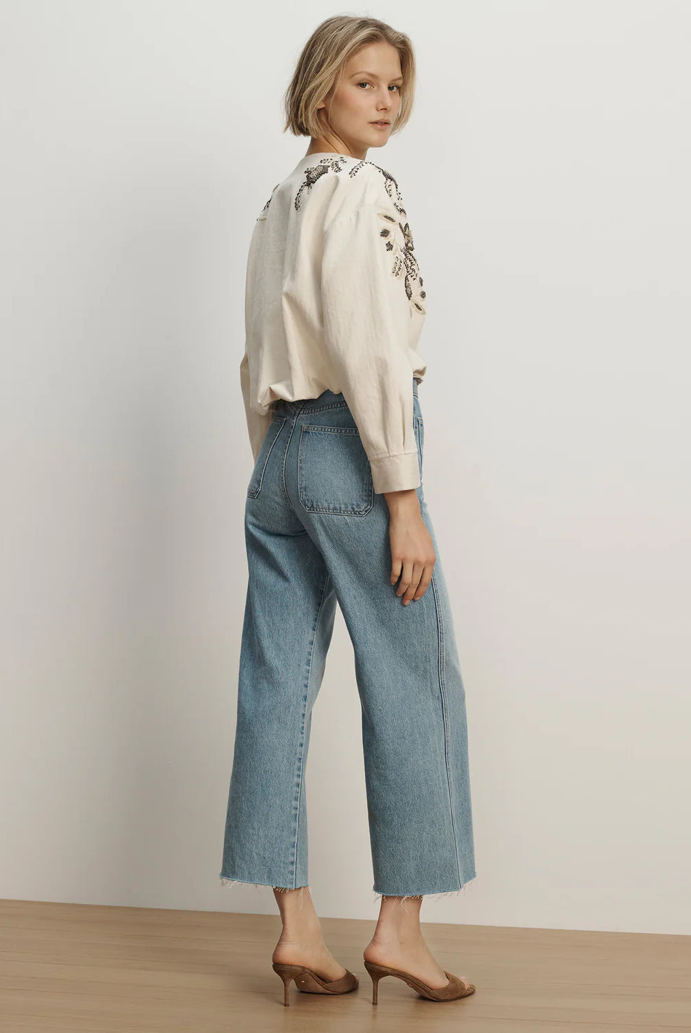Emeren Embroidered Jacket - Ecru by Veronica Beard — view 5