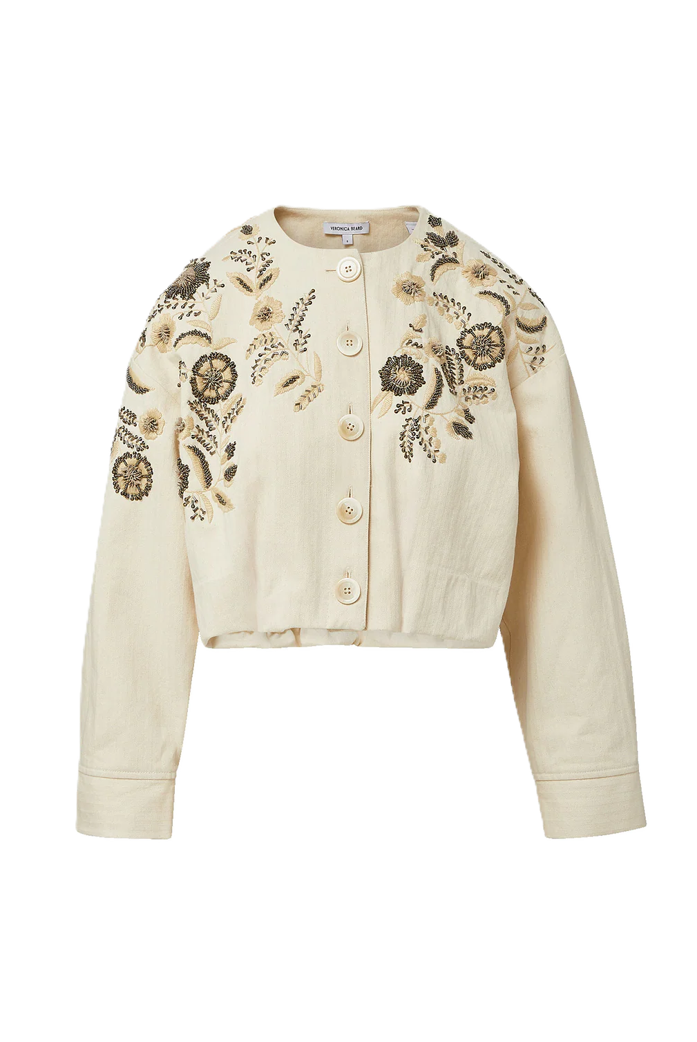 Emeren Embroidered Jacket - Ecru by Veronica Beard — view 6