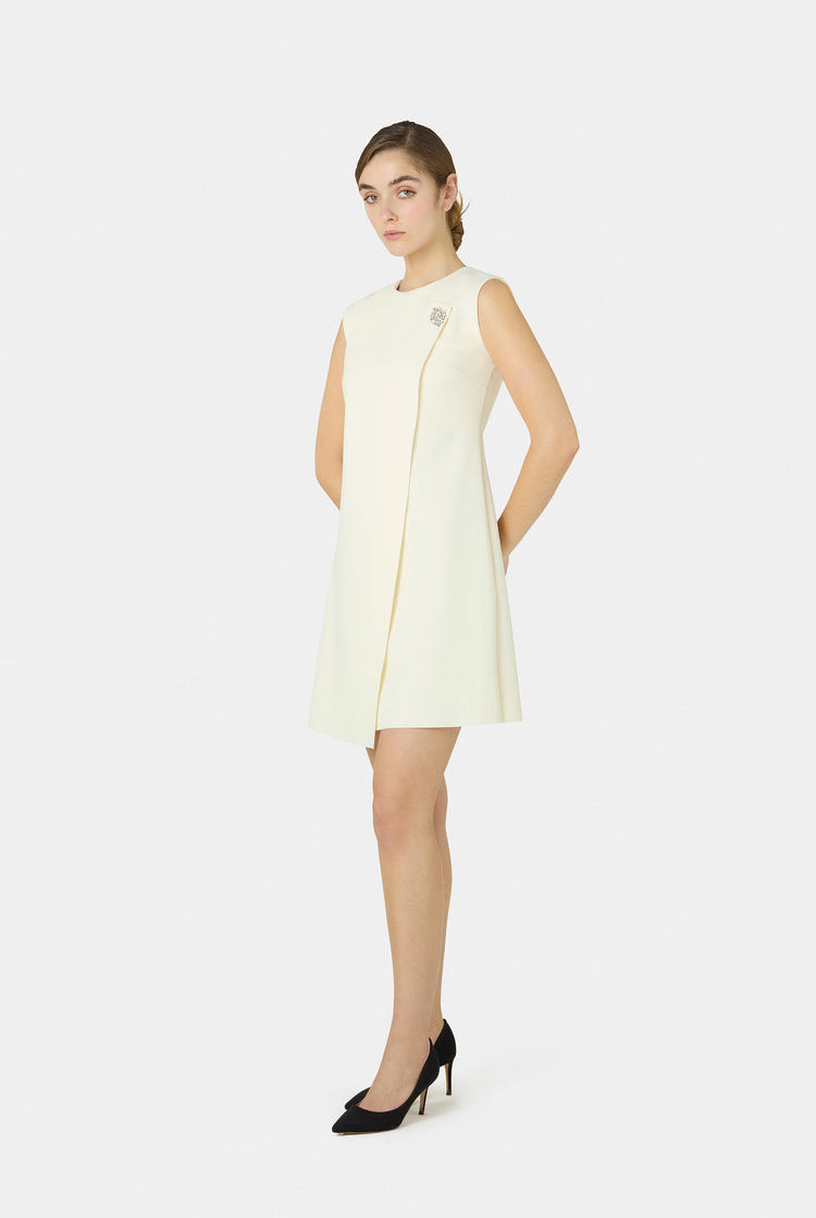 Danka Short Dress - Cream by Chiara Boni — view 3