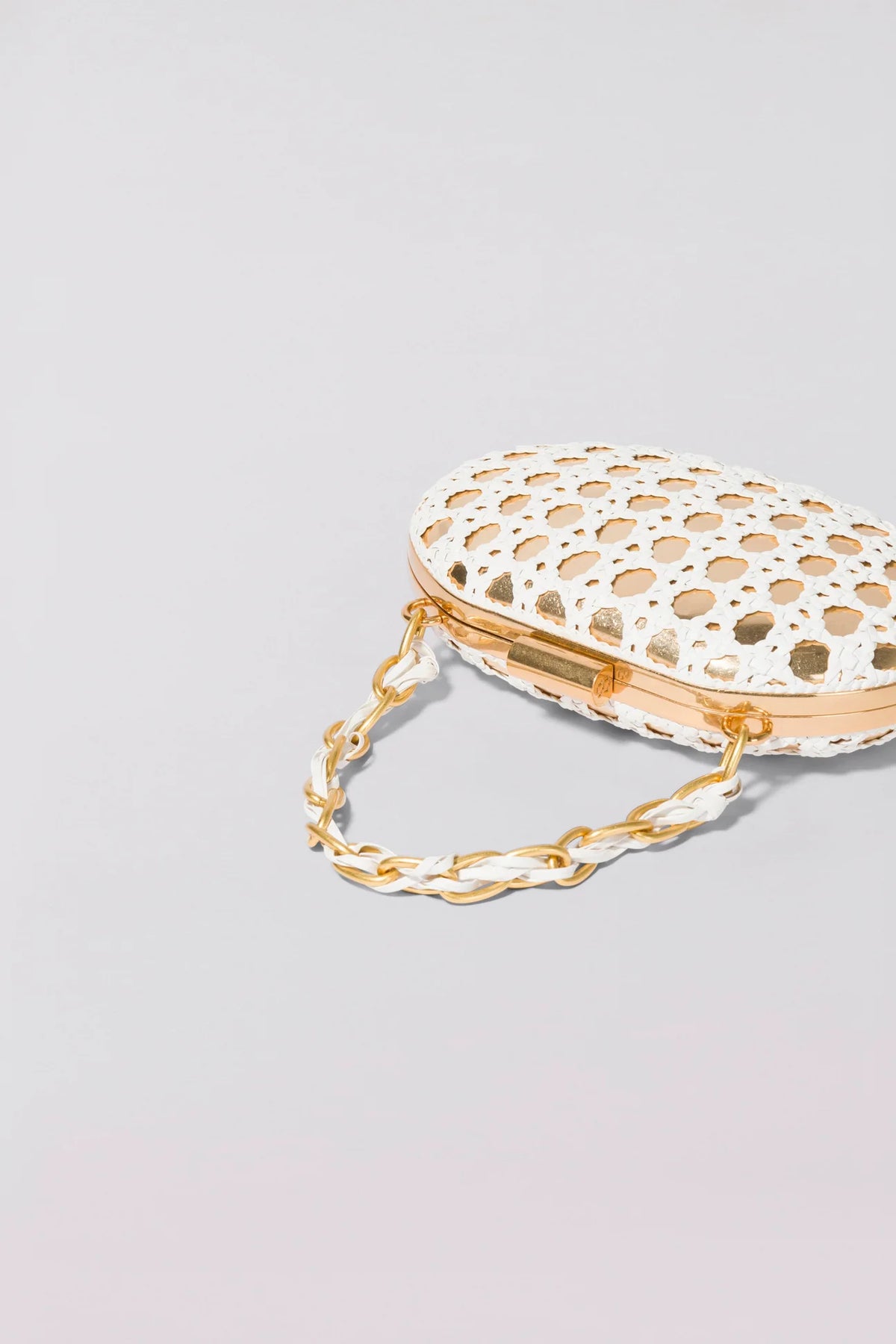 Sol Macrame Leather Clutch - White by Jonathan Simkhai — view 4